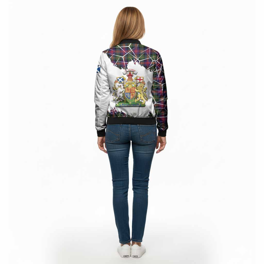 Logan Tartan Bomber Jacket with Family Crest and Lion Rampant Grunge Style