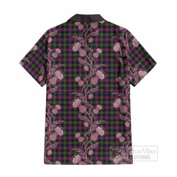 Logan Tartan Cotton Hawaiian Shirt Seamless Scottish Thistle Flowers