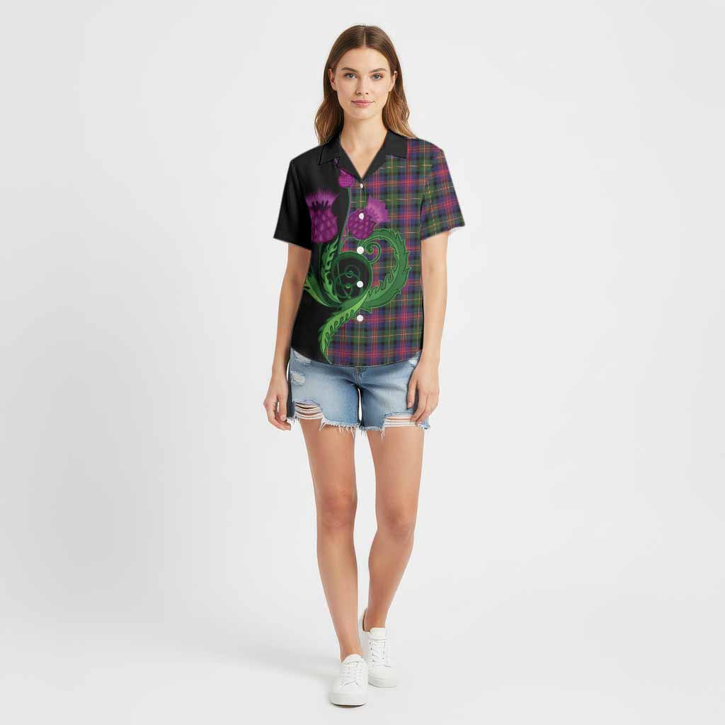 Logan Tartan Cotton Hawaiian Shirt Traditional Scottish Thistle