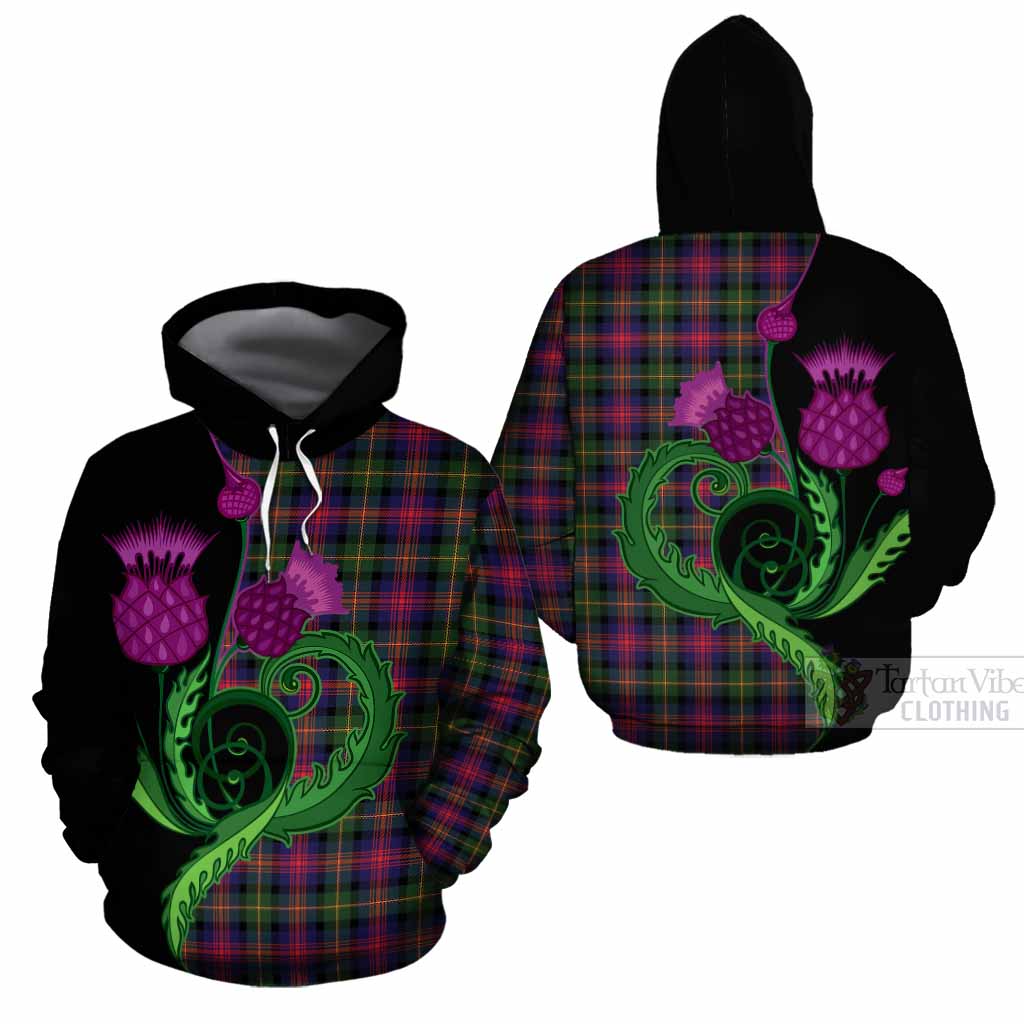 Logan Tartan Cotton Hoodie Traditional Scottish Thistle