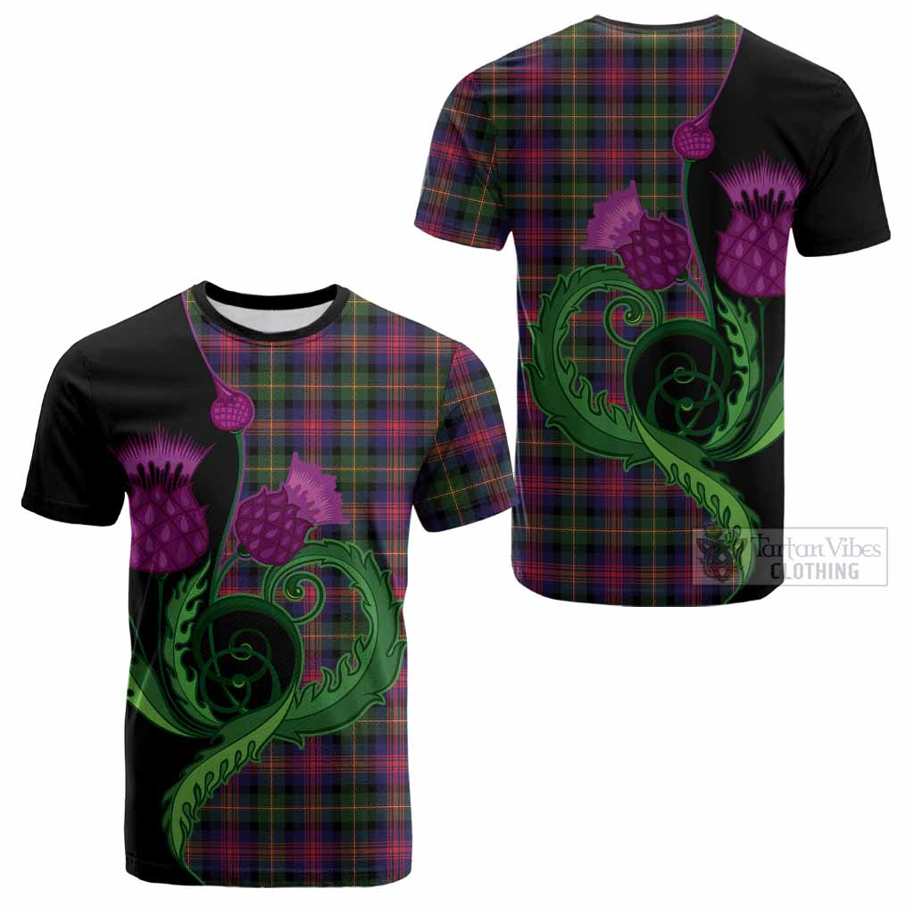 Logan Tartan Cotton T-shirt Traditional Scottish Thistle