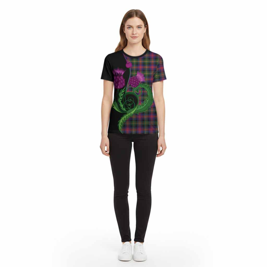 Logan Tartan Cotton T-shirt Traditional Scottish Thistle