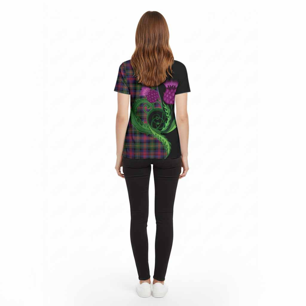 Logan Tartan Cotton T-shirt Traditional Scottish Thistle