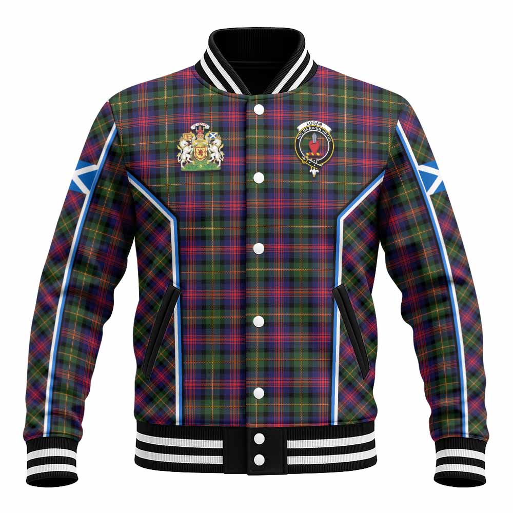 Logan Tartan Crest Baseball Jacket Scotland Coat of Arm Flag Style - Tartan Vibes Clothing