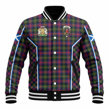 Logan Tartan Crest Baseball Jacket Scotland Coat of Arm Flag Style - Tartan Vibes Clothing