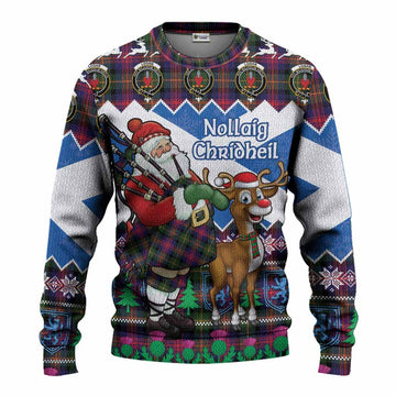 Logan Tartan Crest Christmas Christmas Ugly Sweater Scotland Santa With Bagpipes Cute Reindeer
