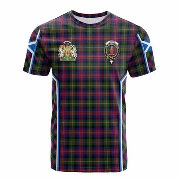 Logan Tartan Crest Cotton T-shirt Scotland Coat of Arm Flag Style