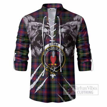 Logan Tartan Crest Ghillie Shirt Ferocious Lion Style