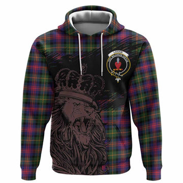 Logan Tartan Crest Hoodie Crowned Lion Heritage Style