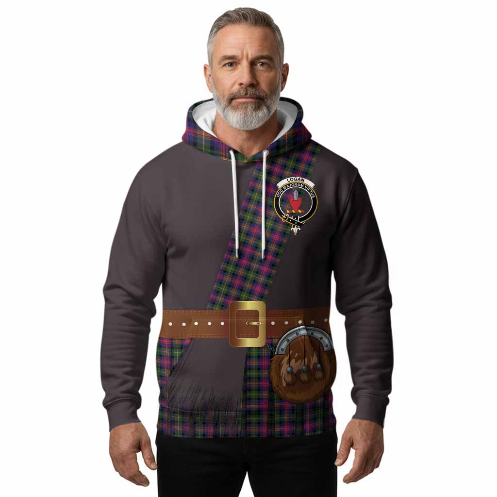 Logan Tartan Crest Hoodie Kilt Costume Style