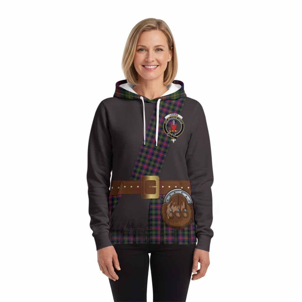 Logan Tartan Crest Hoodie Kilt Costume Style