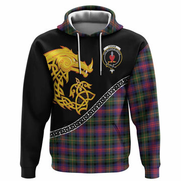 Logan Tartan Crest Hoodie Legendary Dragon Knot Half Style
