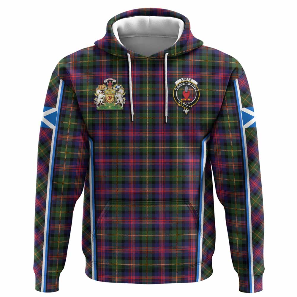 Logan Tartan Crest Hoodie Scotland Coat of Arm Flag Style - Tartan Vibes Clothing