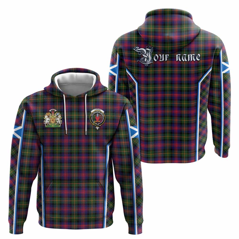 Logan Tartan Crest Hoodie Scotland Coat of Arm Flag Style - Tartan Vibes Clothing