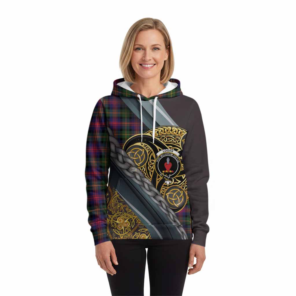 Logan Tartan Crest Hoodie Scottish Triskele Celtic