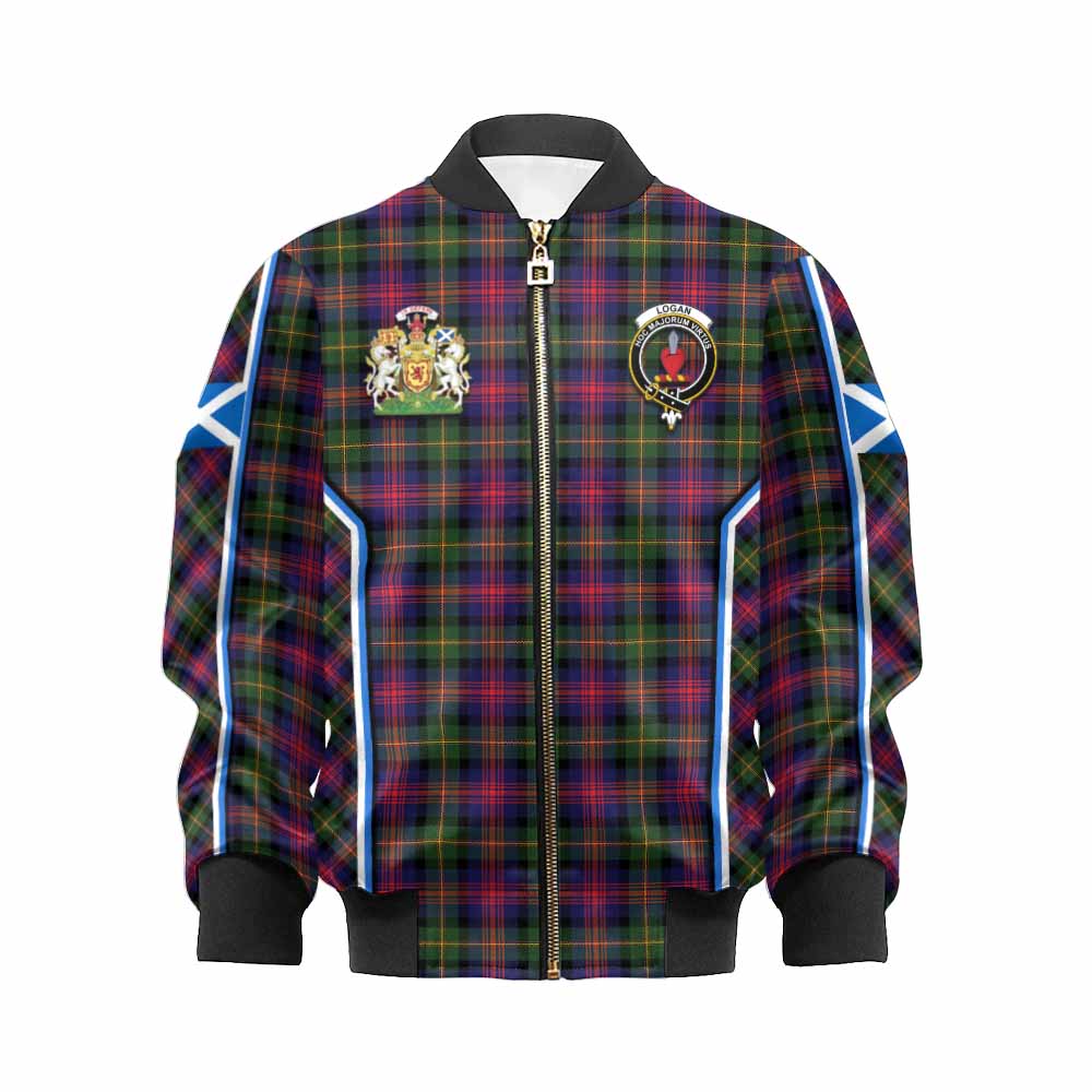 Logan Tartan Crest Kid Bomber Jacket Scotland Coat of Arm Flag Style - Tartan Vibes Clothing