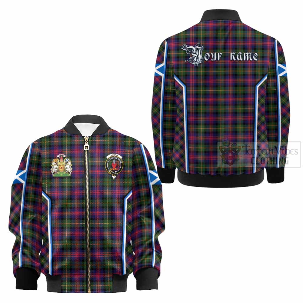 Logan Tartan Crest Kid Bomber Jacket Scotland Coat of Arm Flag Style - Tartan Vibes Clothing