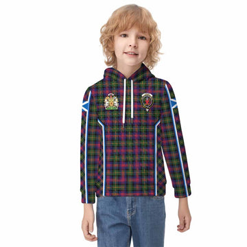Logan Tartan Crest Kid Hoodie Scotland Coat of Arm Flag Style - Tartan Vibes Clothing