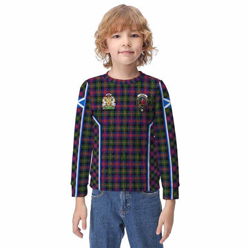 Logan Tartan Crest Kid Knitted Sweatshirt Scotland Coat of Arm Flag Style - Tartan Vibes Clothing