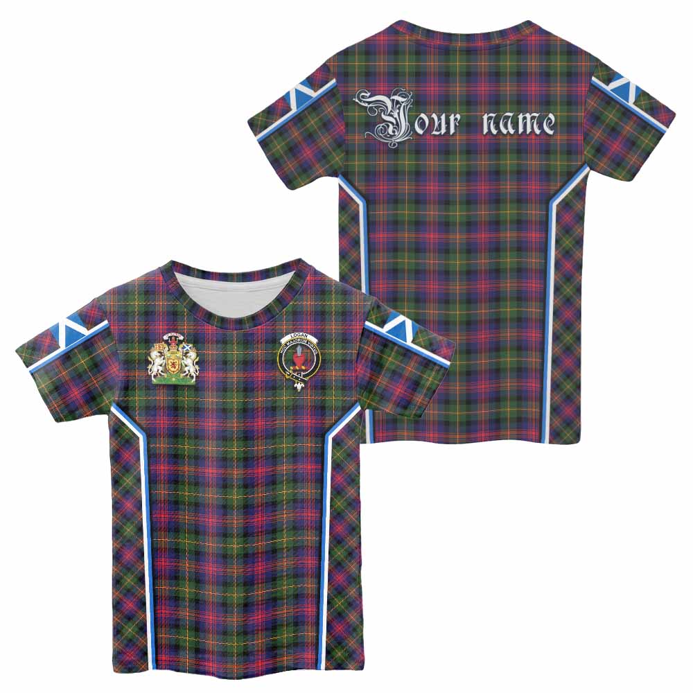 Logan Tartan Crest Kid T-shirt Scotland Coat of Arm Flag Style - Tartan Vibes Clothing