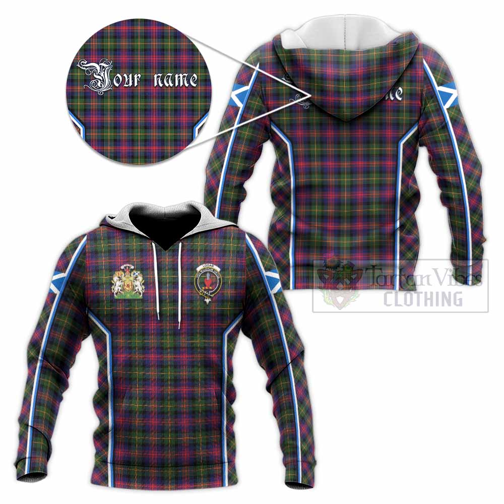 Logan Tartan Crest Knitted Hoodie Scotland Coat of Arm Flag Style - Tartan Vibes Clothing