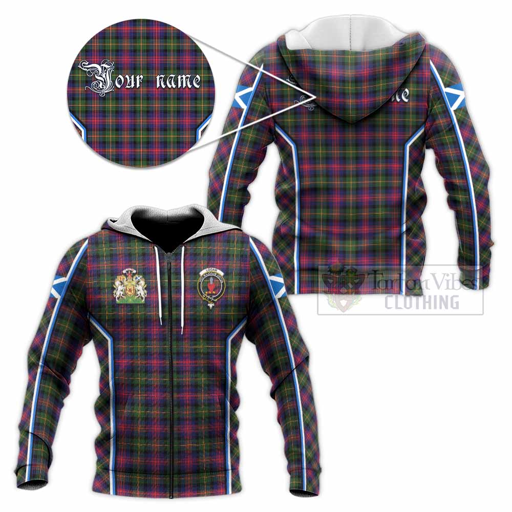 Logan Tartan Crest Knitted Hoodie Scotland Coat of Arm Flag Style - Tartan Vibes Clothing