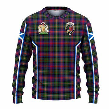 Logan Tartan Crest Knitted Sweater Scotland Coat of Arm Flag Style