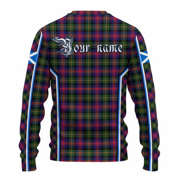Logan Tartan Crest Knitted Sweater Scotland Coat of Arm Flag Style