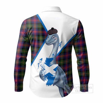 Logan Tartan Crest Loch Ness Monster Long Sleeve Button Shirts Nessie Scottish Map Tha Gradh Agam Air Alba
