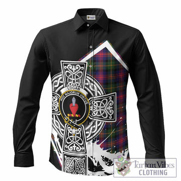 Logan Tartan Crest Long Sleeve Button Shirts Scottish Celtic Cross Heritage