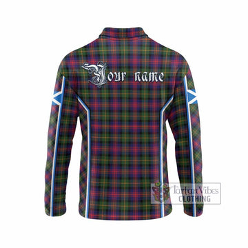 Logan Tartan Crest Long Sleeve Polo Shirt Scotland Coat of Arm Flag Style
