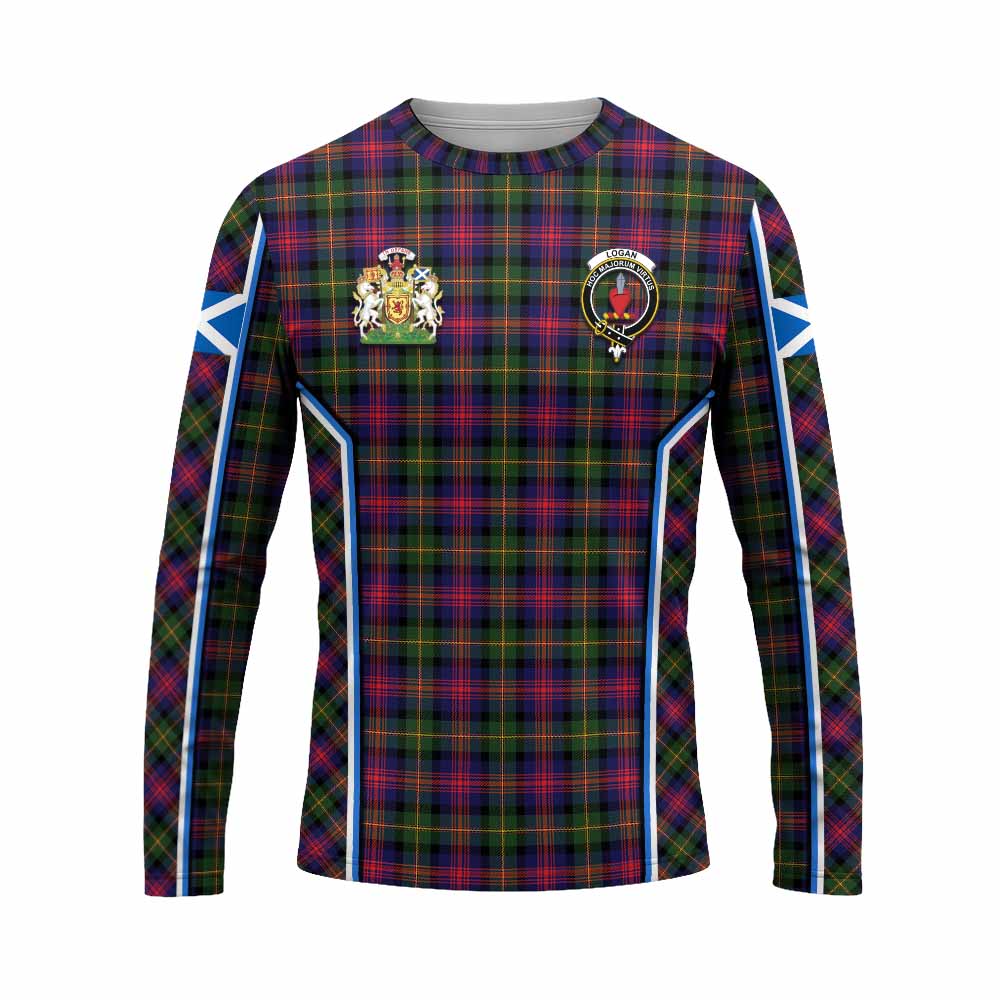 Logan Tartan Crest Long Sleeve T-Shirt Scotland Coat of Arm Flag Style - Tartan Vibes Clothing