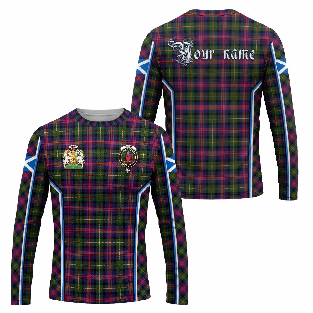 Logan Tartan Crest Long Sleeve T-Shirt Scotland Coat of Arm Flag Style - Tartan Vibes Clothing