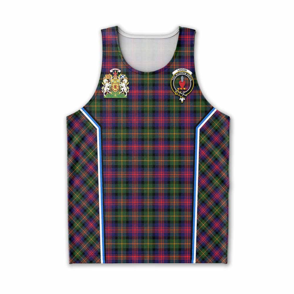 Logan Tartan Crest Men Tank Top Scotland Coat of Arm Flag Style - Tartan Vibes Clothing