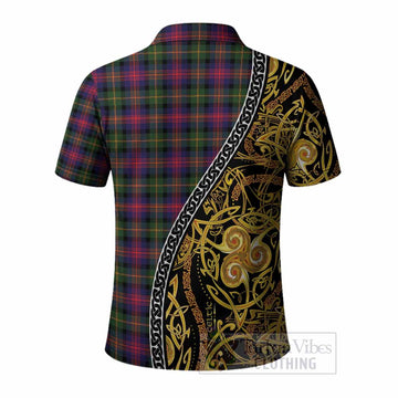 Logan Tartan Crest Polo Shirt Celtic Knot and Triple Trickle Spiral Symbols