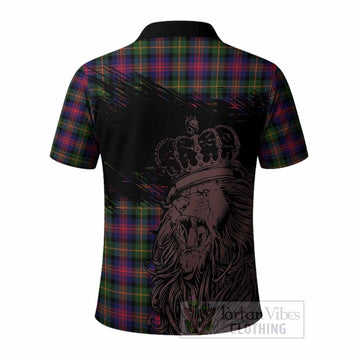 Logan Tartan Crest Polo Shirt Crowned Lion Heritage Style