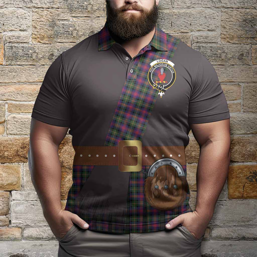 Logan Tartan Crest Polo Shirt Kilt Costume Style