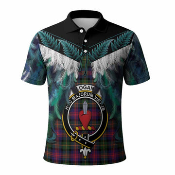 Logan Tartan Crest Polo Shirt New Zealand Maori Korowai Cloak