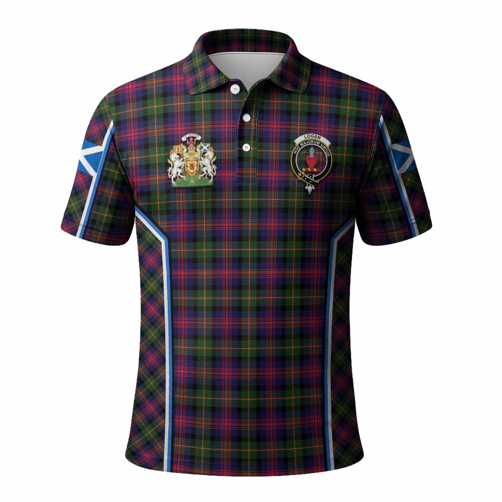 Logan Tartan Crest Polo Shirt Scotland Coat of Arm Flag Style - Tartan Vibes Clothing