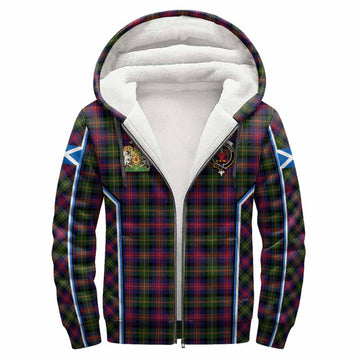 Logan Tartan Crest Sherpa Hoodie Scotland Coat of Arm Flag Style - Tartan Vibes Clothing