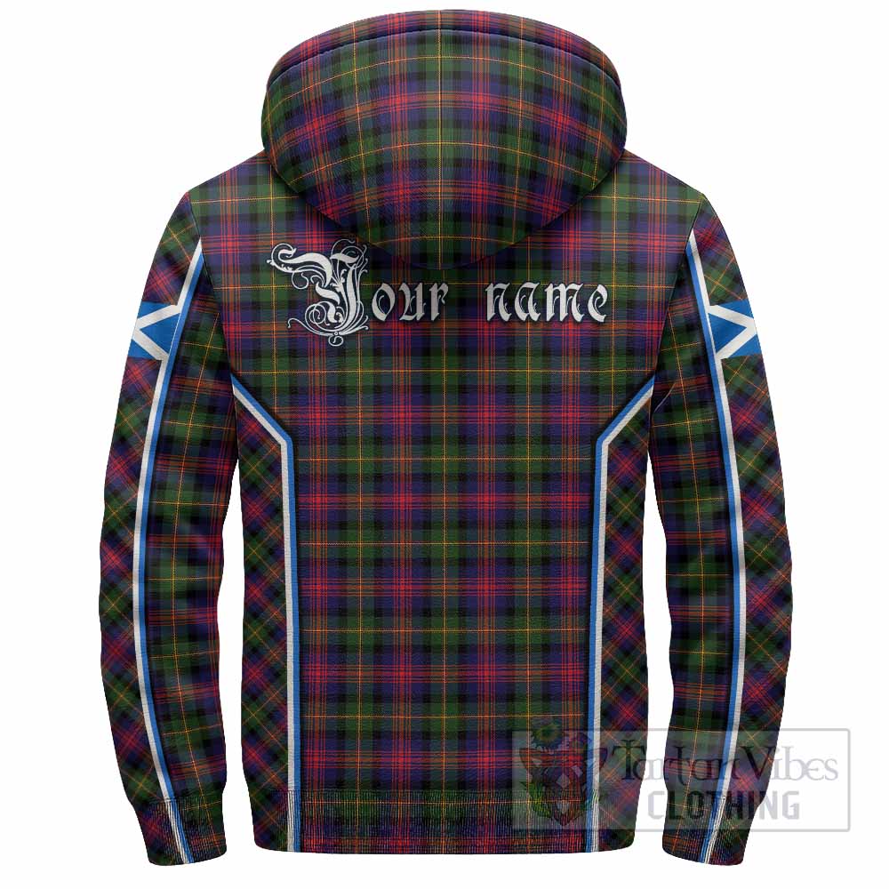 Logan Tartan Crest Sherpa Hoodie Scotland Coat of Arm Flag Style - Tartan Vibes Clothing