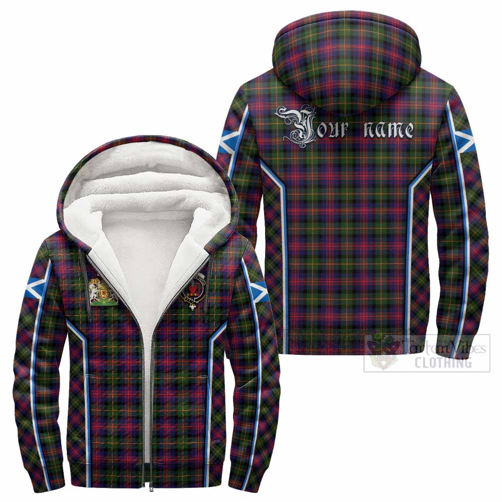 Logan Tartan Crest Sherpa Hoodie Scotland Coat of Arm Flag Style - Tartan Vibes Clothing