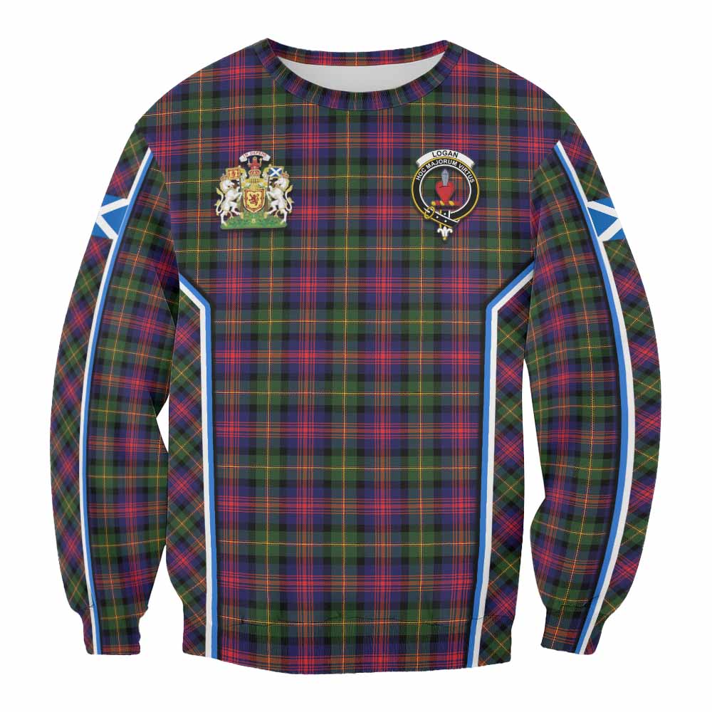 Logan Tartan Crest Sweatshirt Scotland Coat of Arm Flag Style - Tartan Vibes Clothing