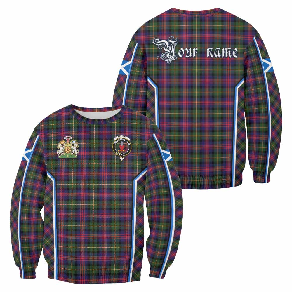 Logan Tartan Crest Sweatshirt Scotland Coat of Arm Flag Style - Tartan Vibes Clothing