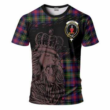 Logan Tartan Crest T-Shirt Crowned Lion Heritage Style