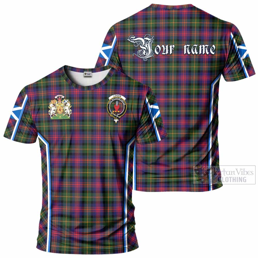 Logan Tartan Crest T-shirt Scotland Coat of Arm Flag Style - Tartan Vibes Clothing