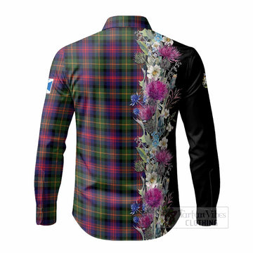 Logan Tartan Crest Thistle Floral Long Sleeve Button Shirts - Tartan Vibes Clothing