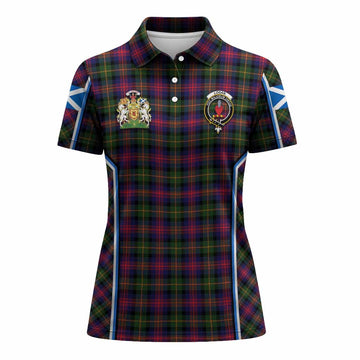 Logan Tartan Crest Women's Polo Shirt Scotland Coat of Arm Flag Style