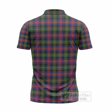 Logan Tartan Crest Zipper Polo Shirt Ferocious Lion Style