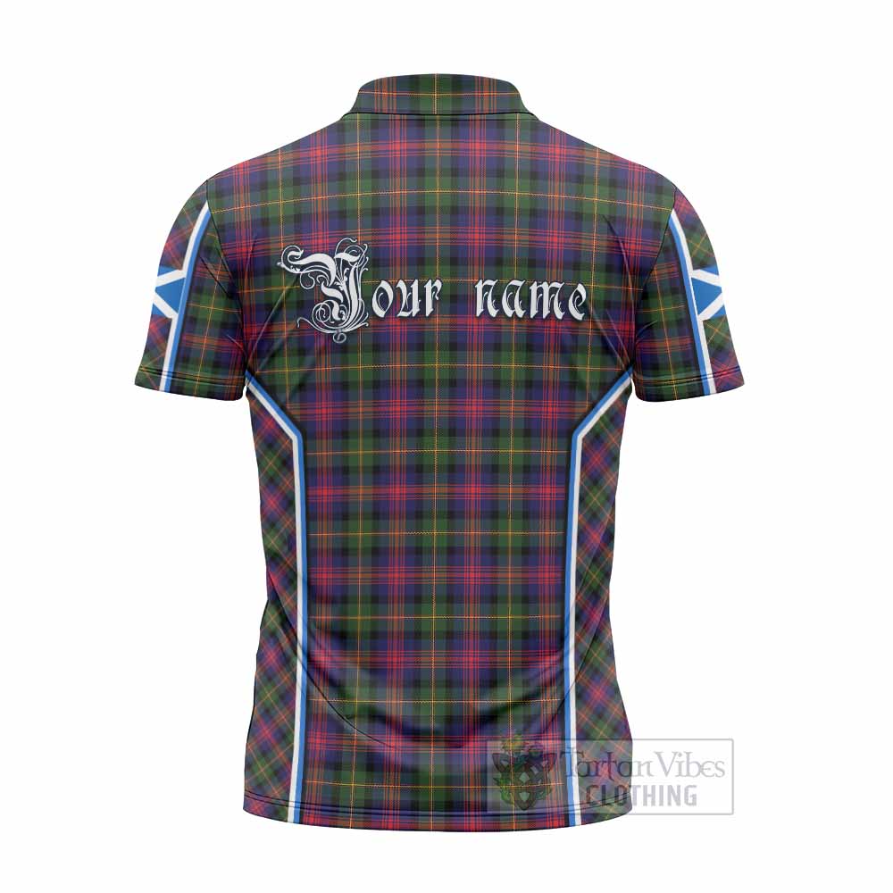 Logan Tartan Crest Zipper Polo Shirt Scotland Coat of Arm Flag Style - Tartan Vibes Clothing